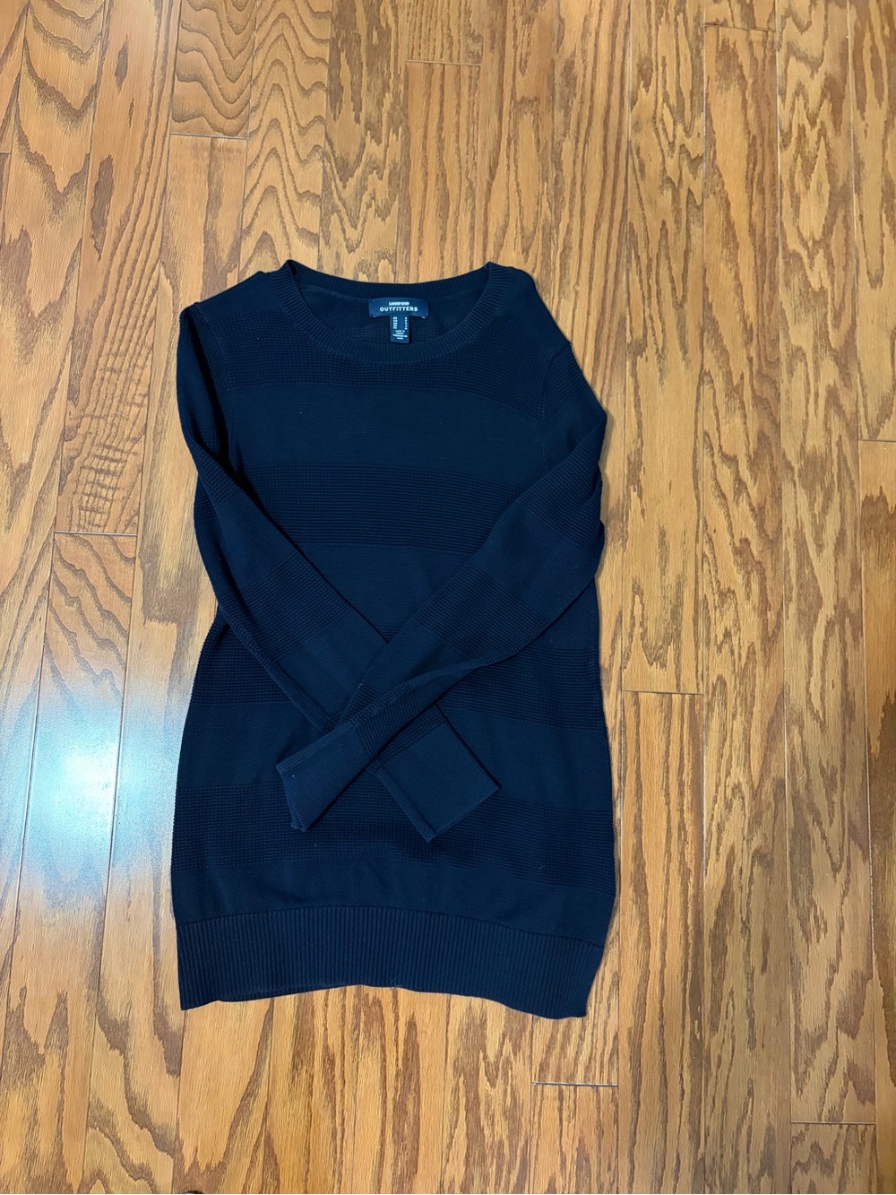 Lands' End Outfitter Navy Textured Crewneck Sweater